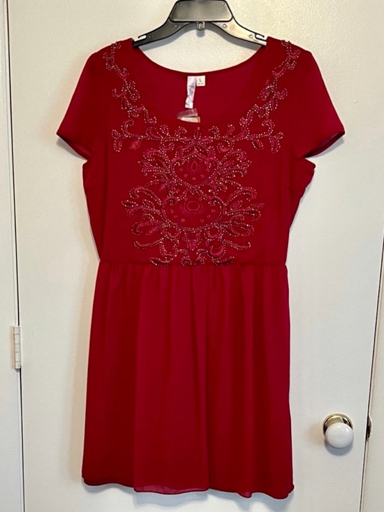 Francesca's Collections Dresses & Skirts - Francesca's Collections Red Embroidered Dress
